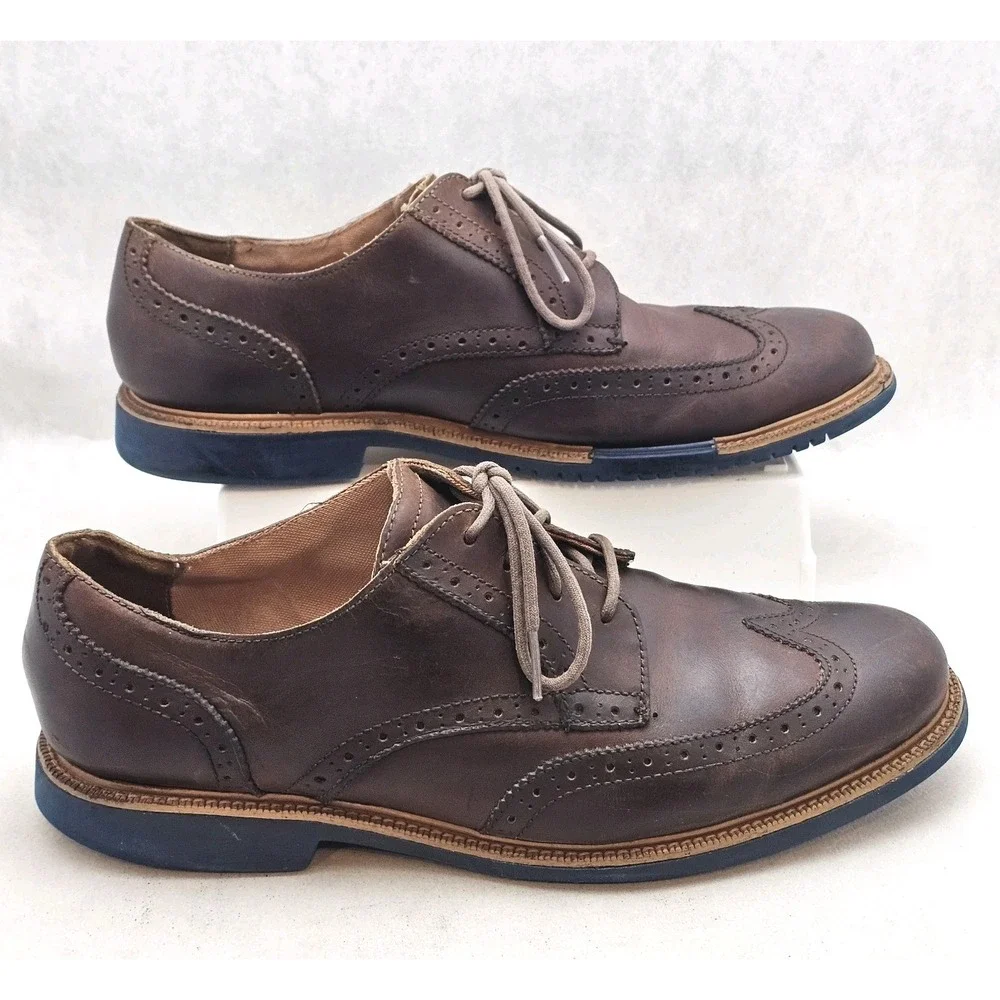 Cole Haan Mens Great Jones Wingtip Oxford Shoes Leather Grand.os C21826 Sz 9‎